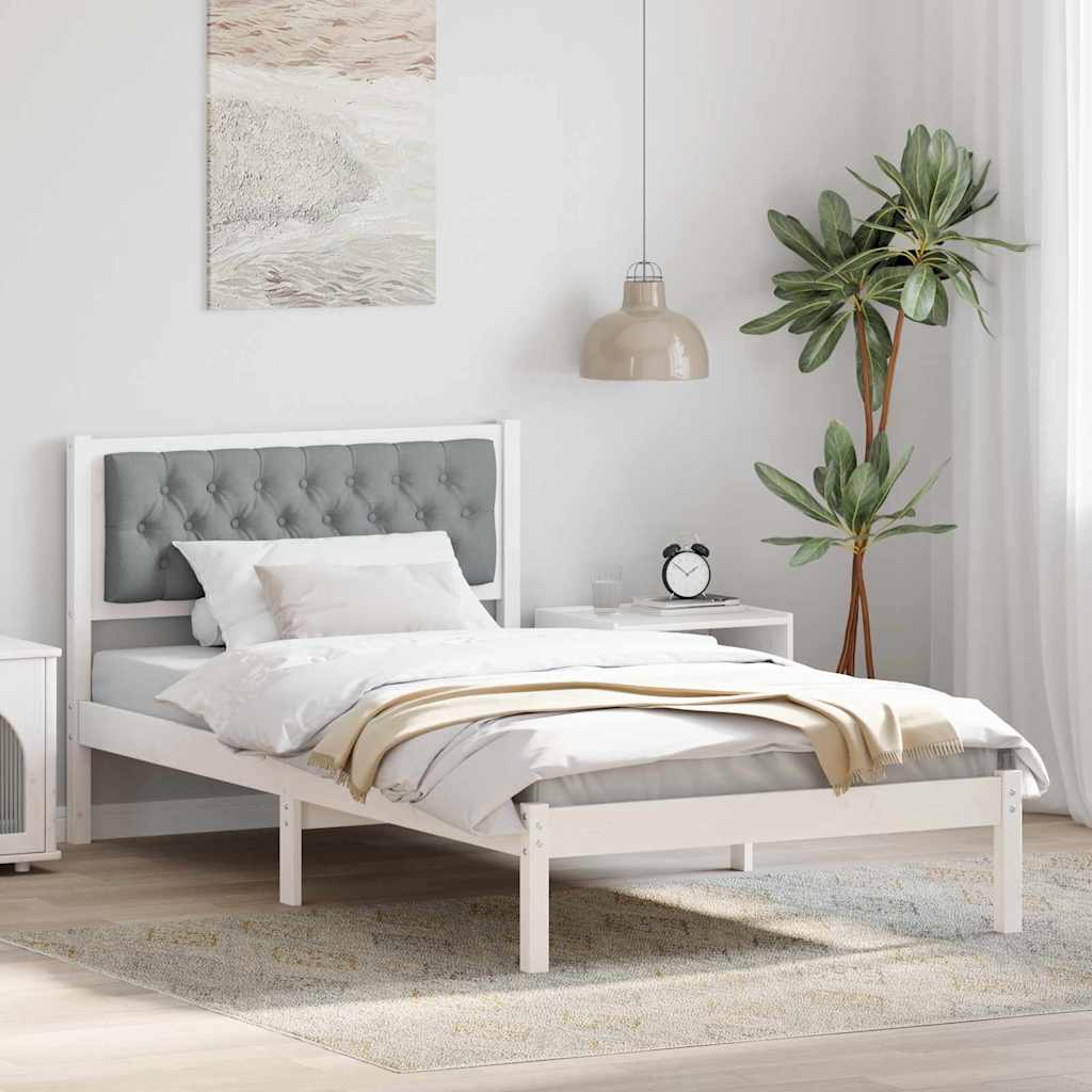 Bed Frame with Headboard Light Grey 100 x 200 cm Fabric