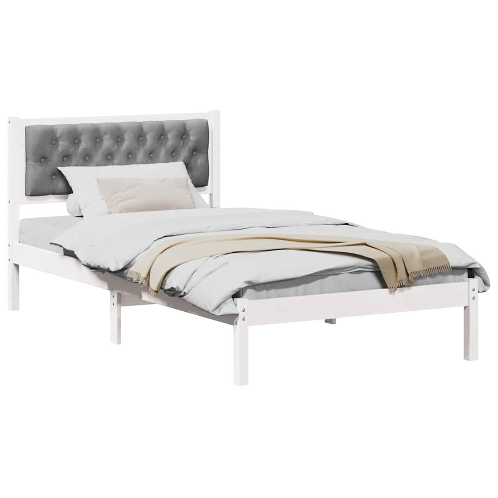 Bed Frame with Headboard Light Grey 100 x 200 cm Fabric