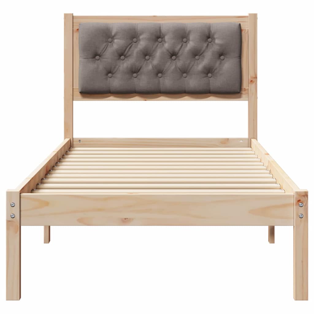 Bed Frame with Headboard Taupe 90 x 190 cm Fabric