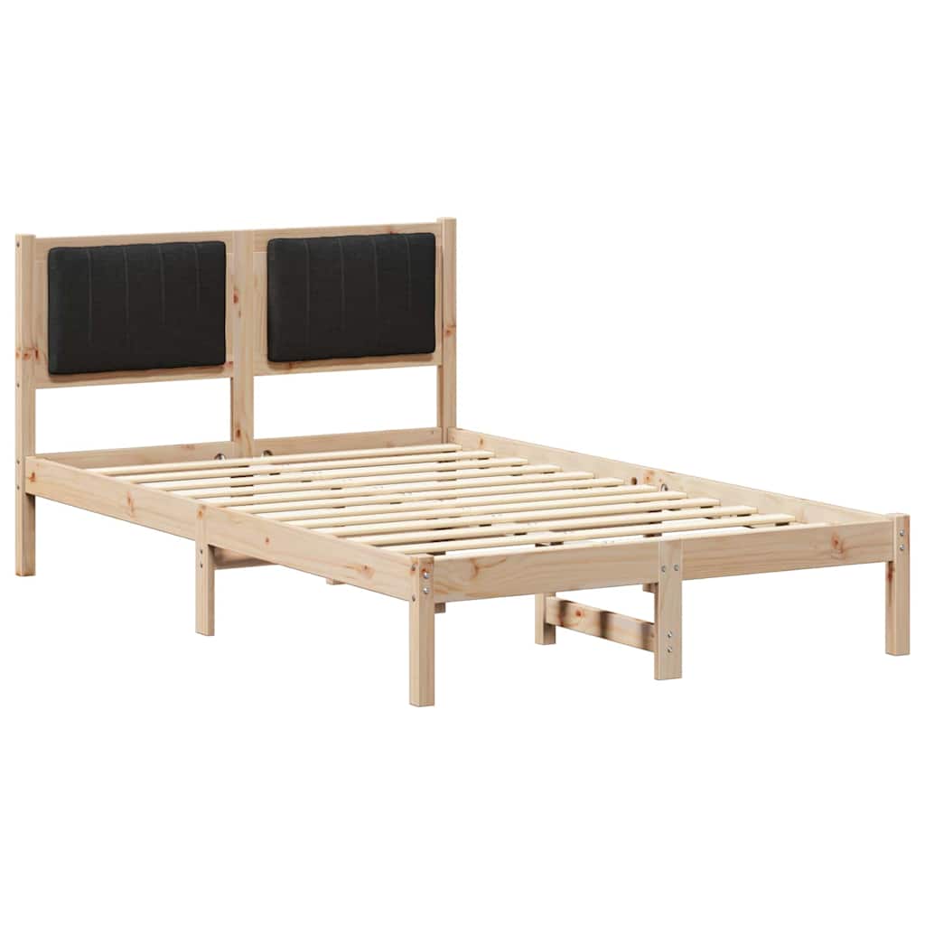 Bed Frame with Upholstered Headboard Black 120 x 200 cm