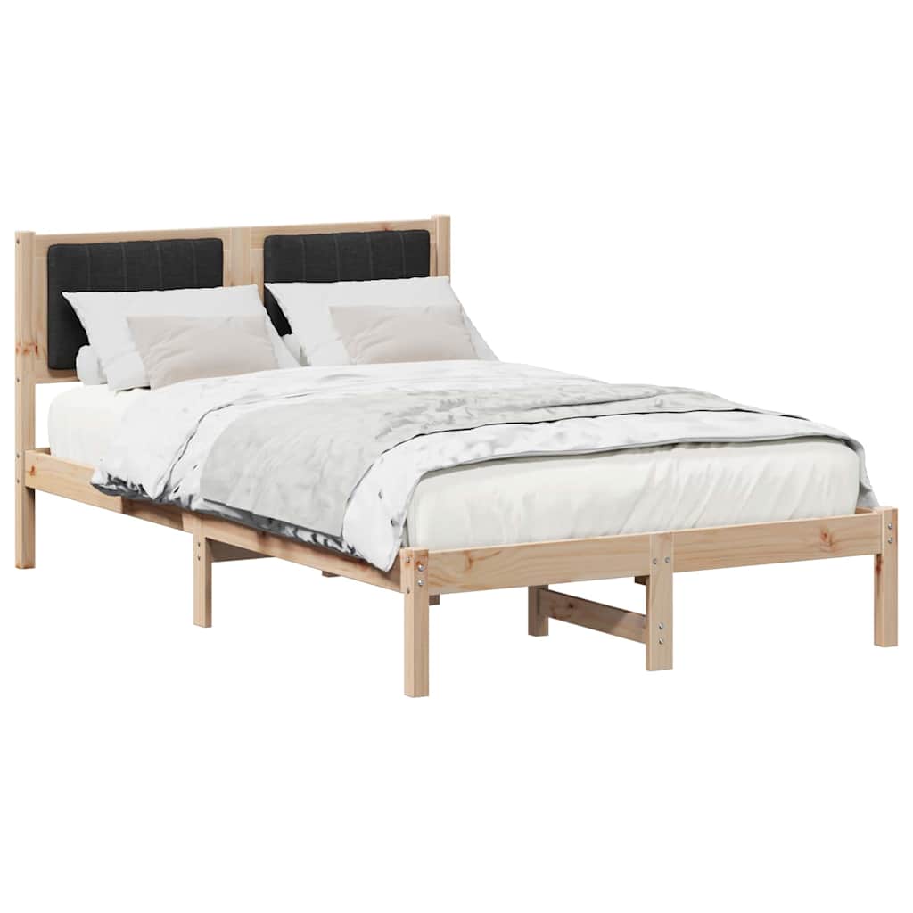 Bed Frame with Upholstered Headboard Black 120 x 200 cm