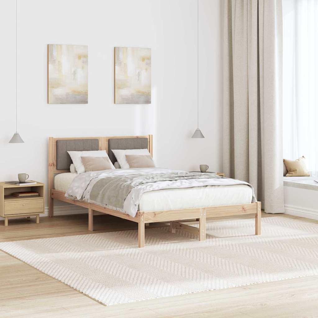 Bed Frame with Upholstered Headboard Taupe 120 x 200 cm