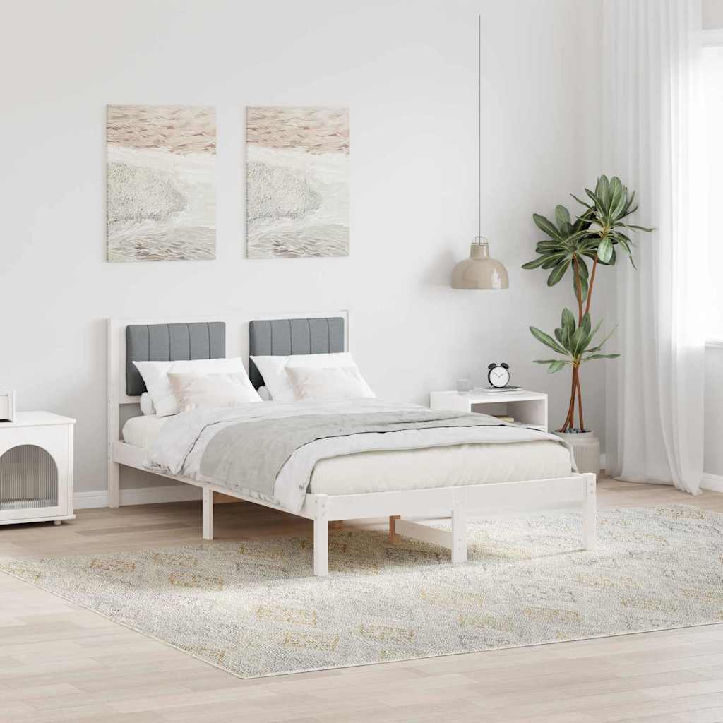 Bed Frame with Upholstered Headboard Light Grey 120 x 200 cm