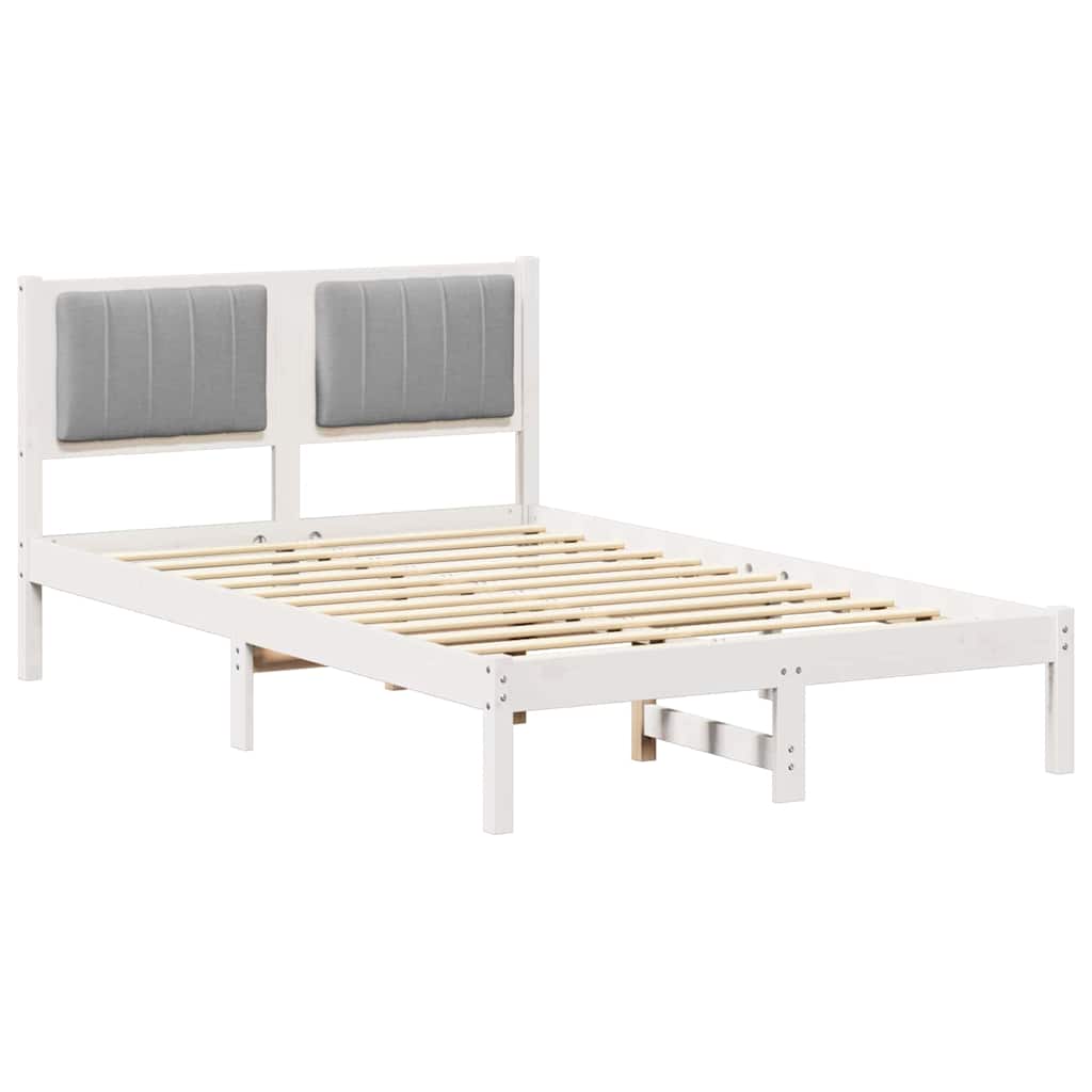 Bed Frame with Upholstered Headboard Light Grey 120 x 200 cm