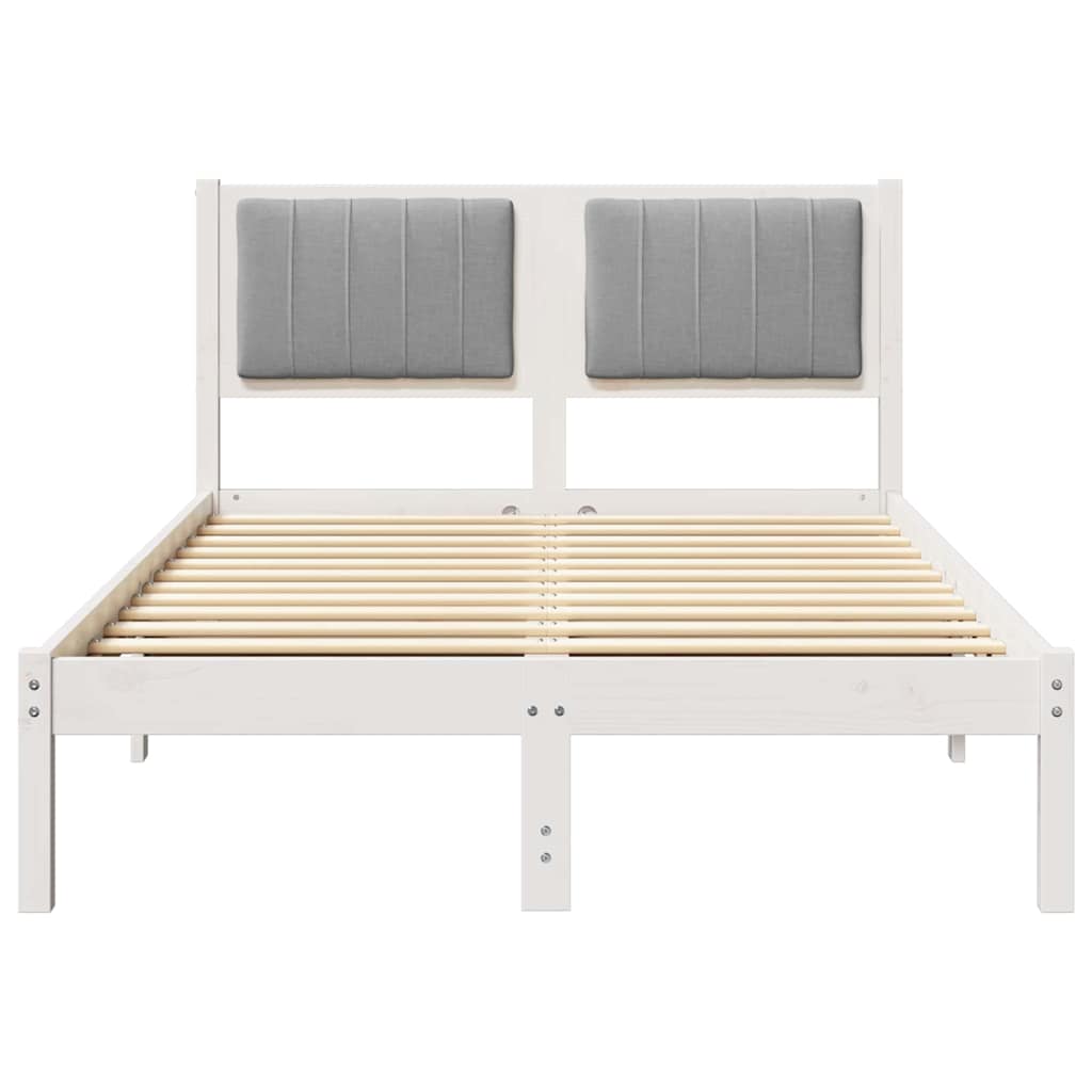 Bed Frame with Upholstered Headboard Light Grey 120 x 200 cm