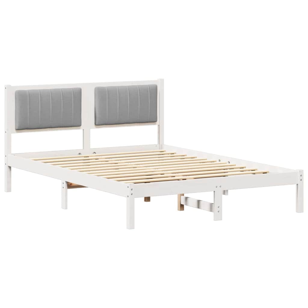 Bed Frame with Upholstered Headboard Light Grey 120 x 190 cm