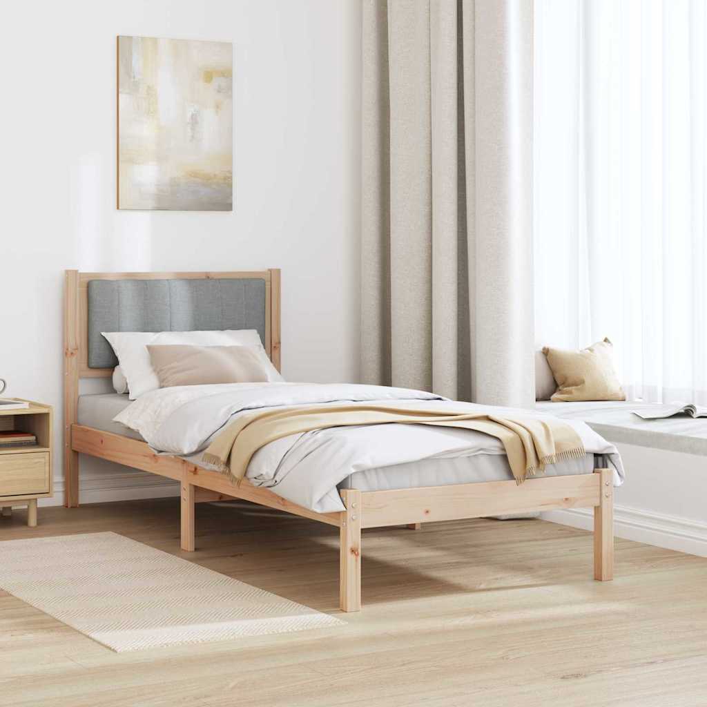 Bed Frame with Upholstered Headboard Light Grey 80 x 200 cm