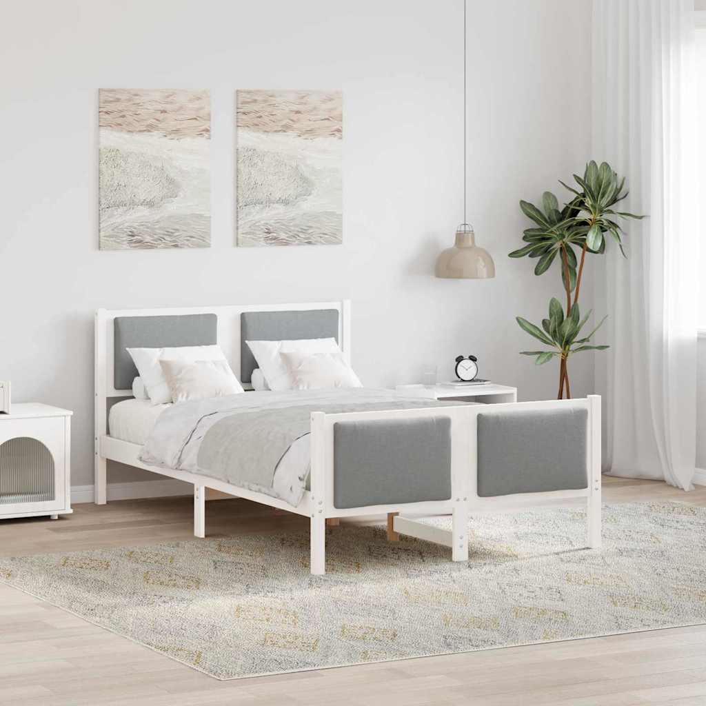 Bed Frame with Headboard Light Grey 120 x 200 cm Fabric
