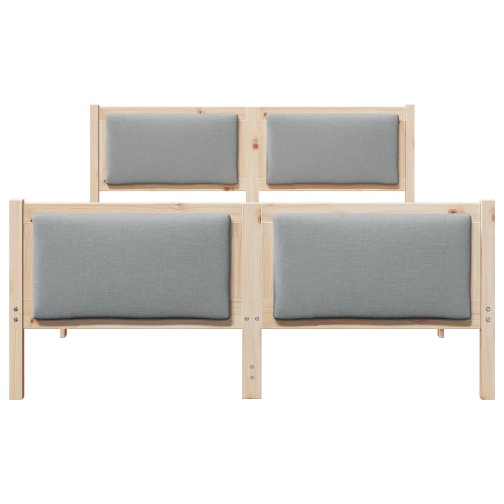 Bed Frame with Headboard Light Grey 140 x 190 cm Fabric