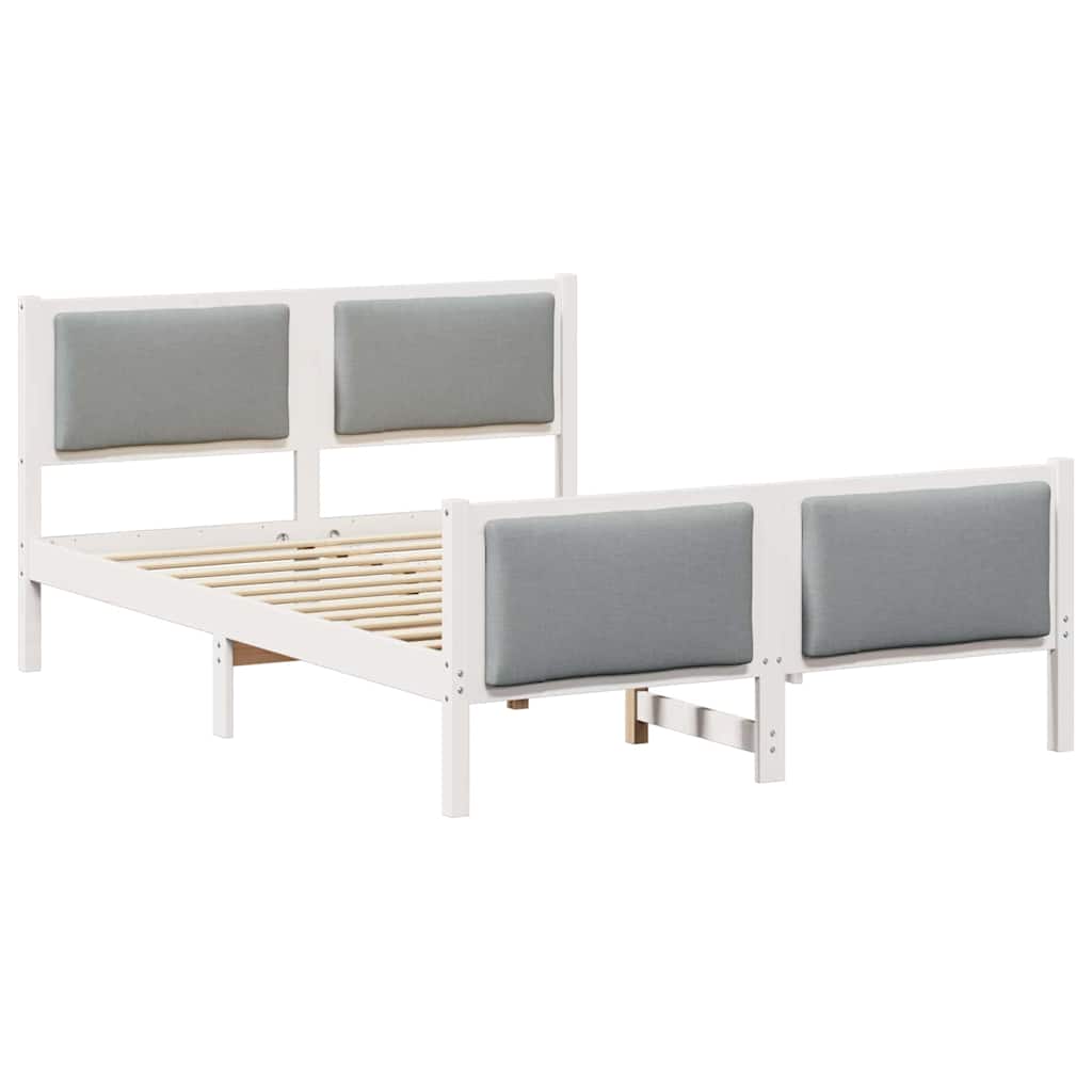 Bed Frame with Headboard Light Grey 135 x 190 cm Fabric