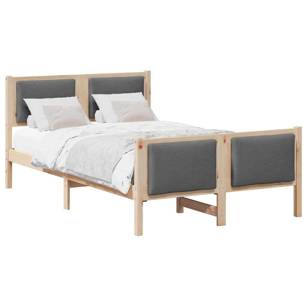 Bed Frame with Headboard Dark Grey 120 x 190 cm Fabric