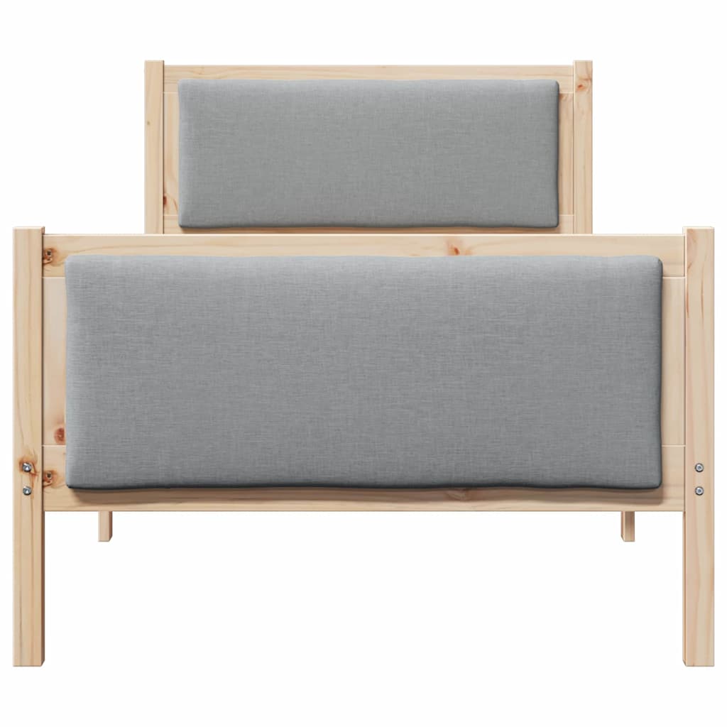 Bed Frame with Headboard Light Grey 100 x 200 cm Fabric