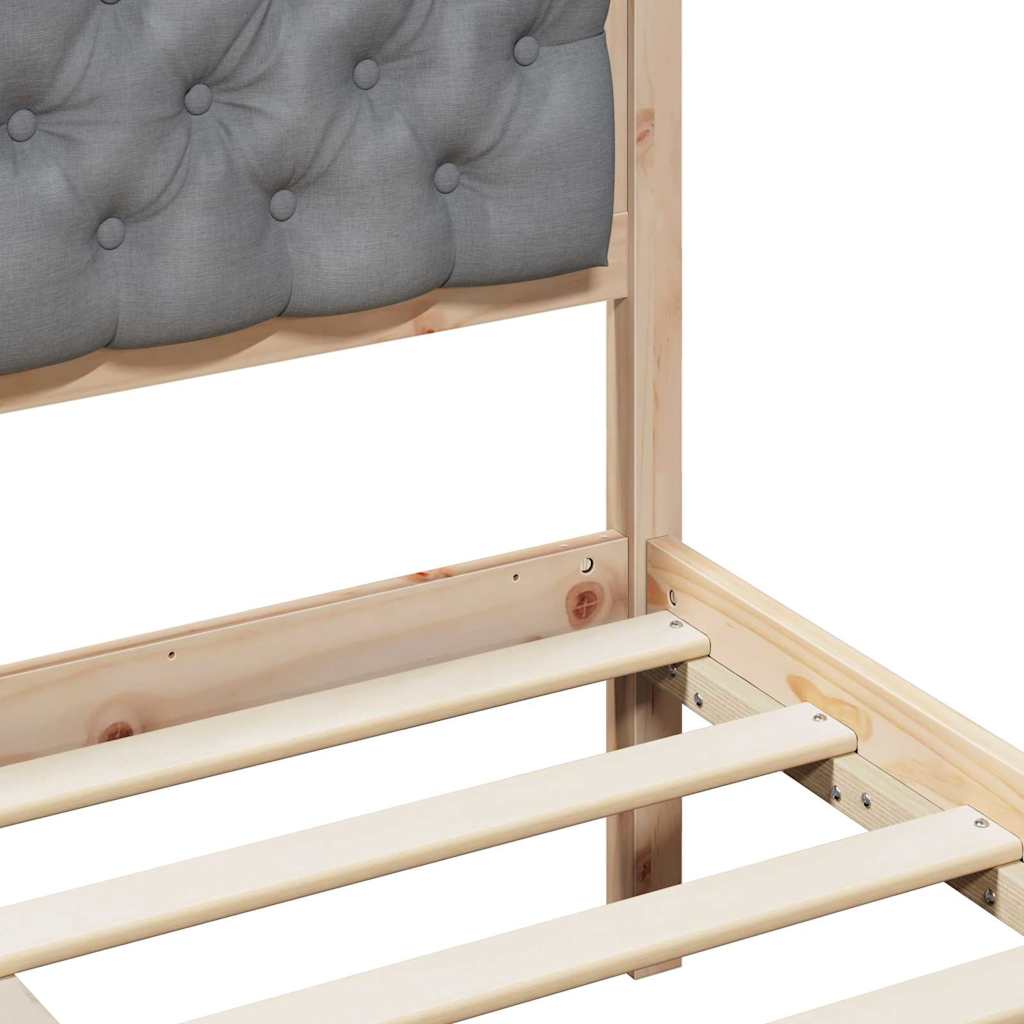 Bed Frame Light Grey 100 x 200 cm Solid Pine Wood