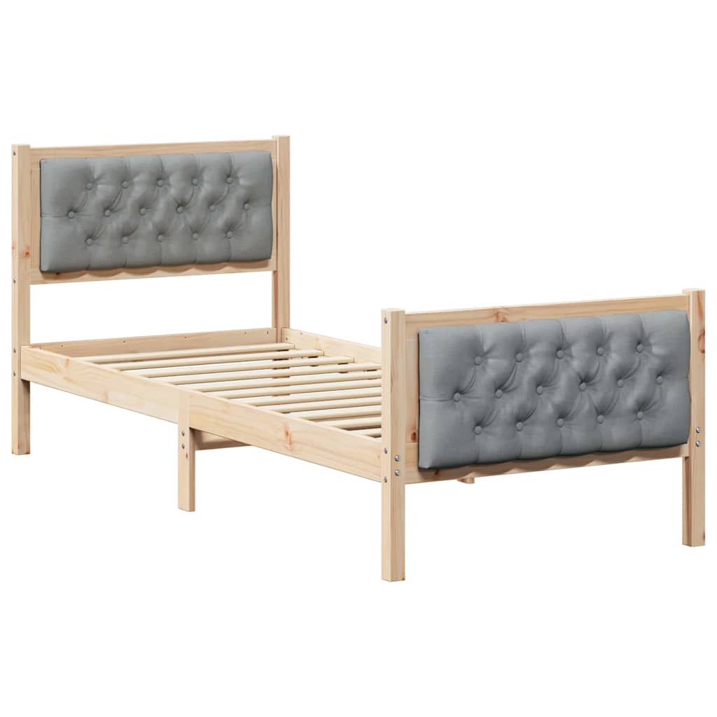 Bed Frame with Headboard Light Grey 80 x 200 cm Fabric