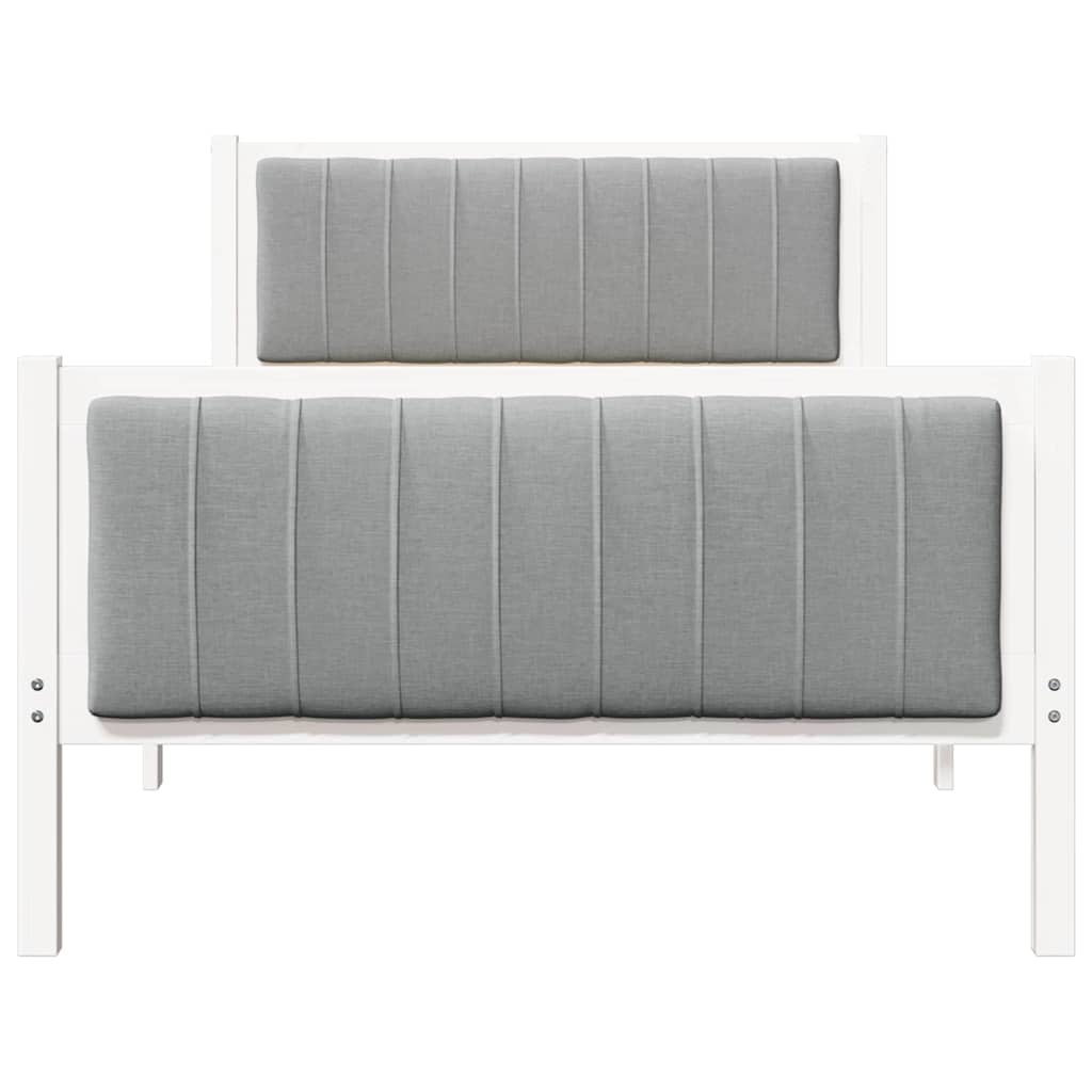 Bed frame White and light grey 100 x 200 cm Solid pine wood