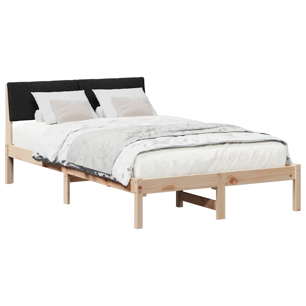 Bed frame Brown and black 120 x 200 cm Solid pine wood