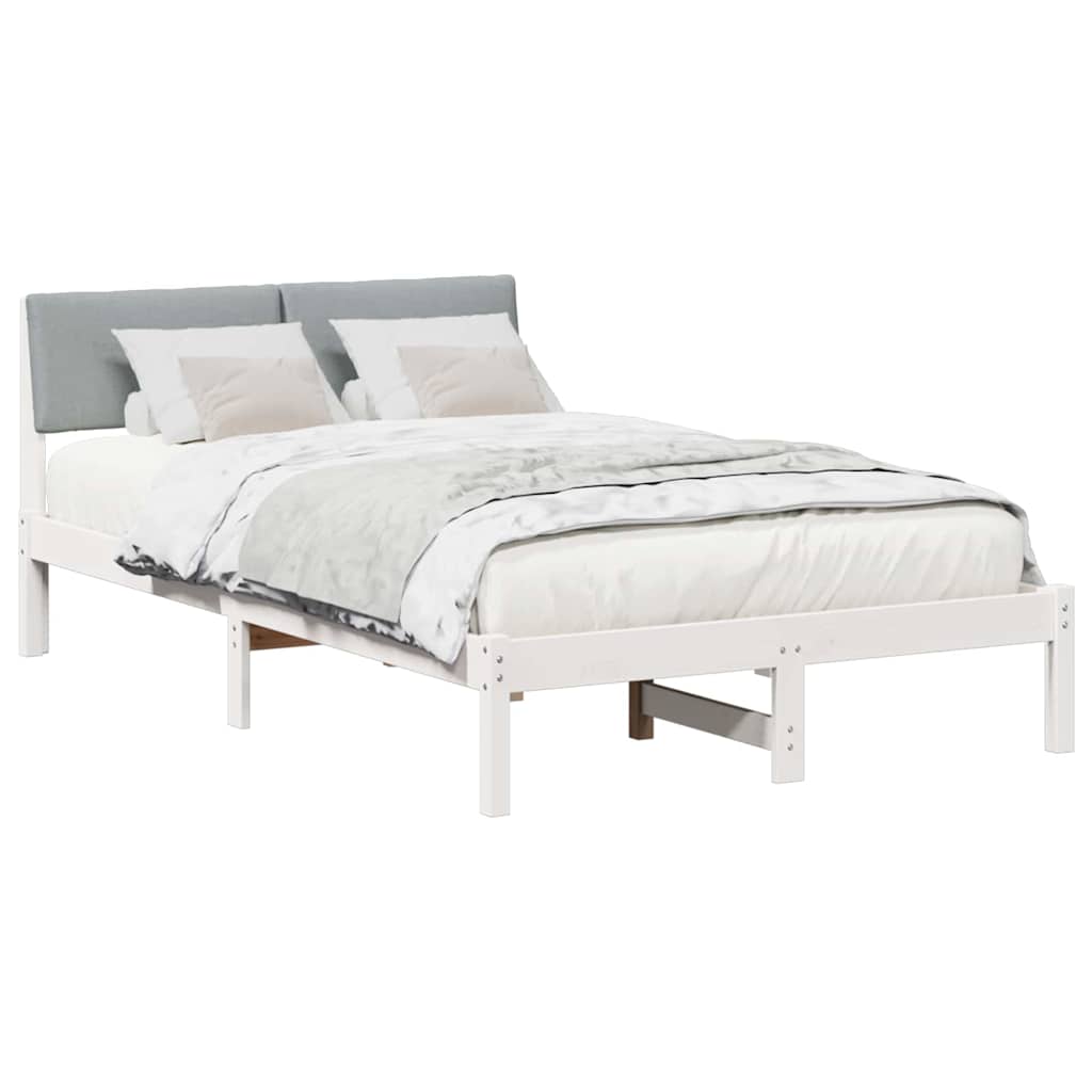 Bed frame White and light grey 120 x 200 cm Solid pine wood
