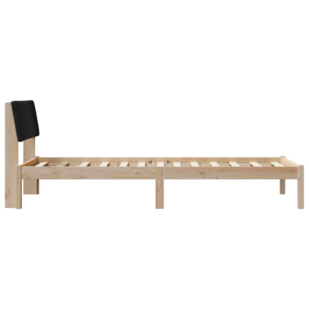 Bed frame Brown and black 90 x 190 cm Solid pine wood