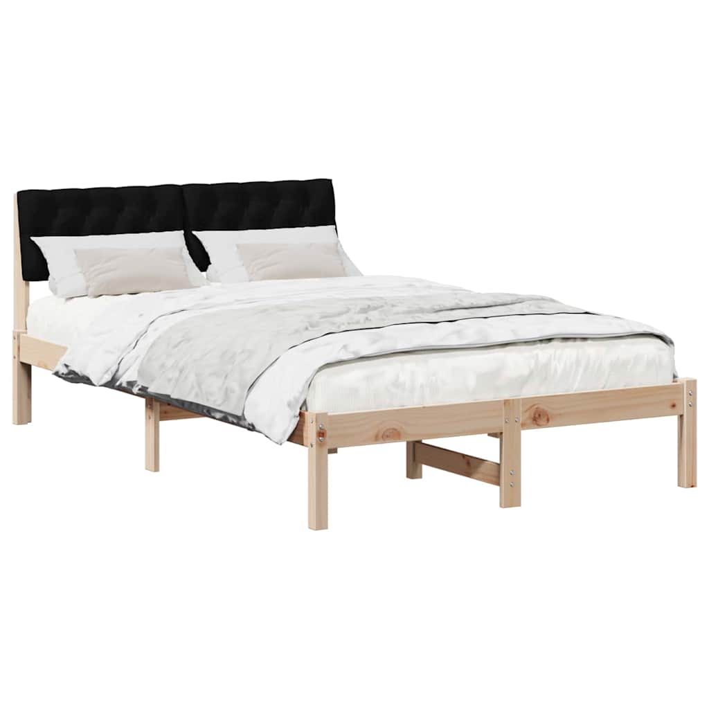 Bed frame Brown and black 120 x 200 cm Solid pine wood