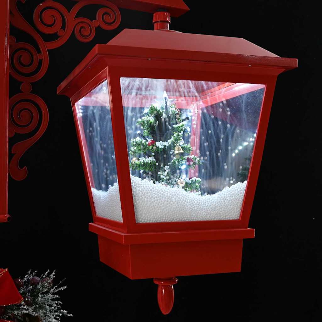Chirstmas Street Lamp with 2 Lanterns Red 40.5 x 80 x 188 cm