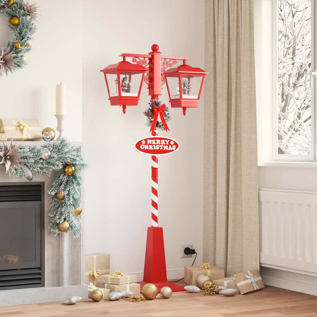Chirstmas Street Lamp with 2 Lanterns Red 40.5 x 80 x 188 cm