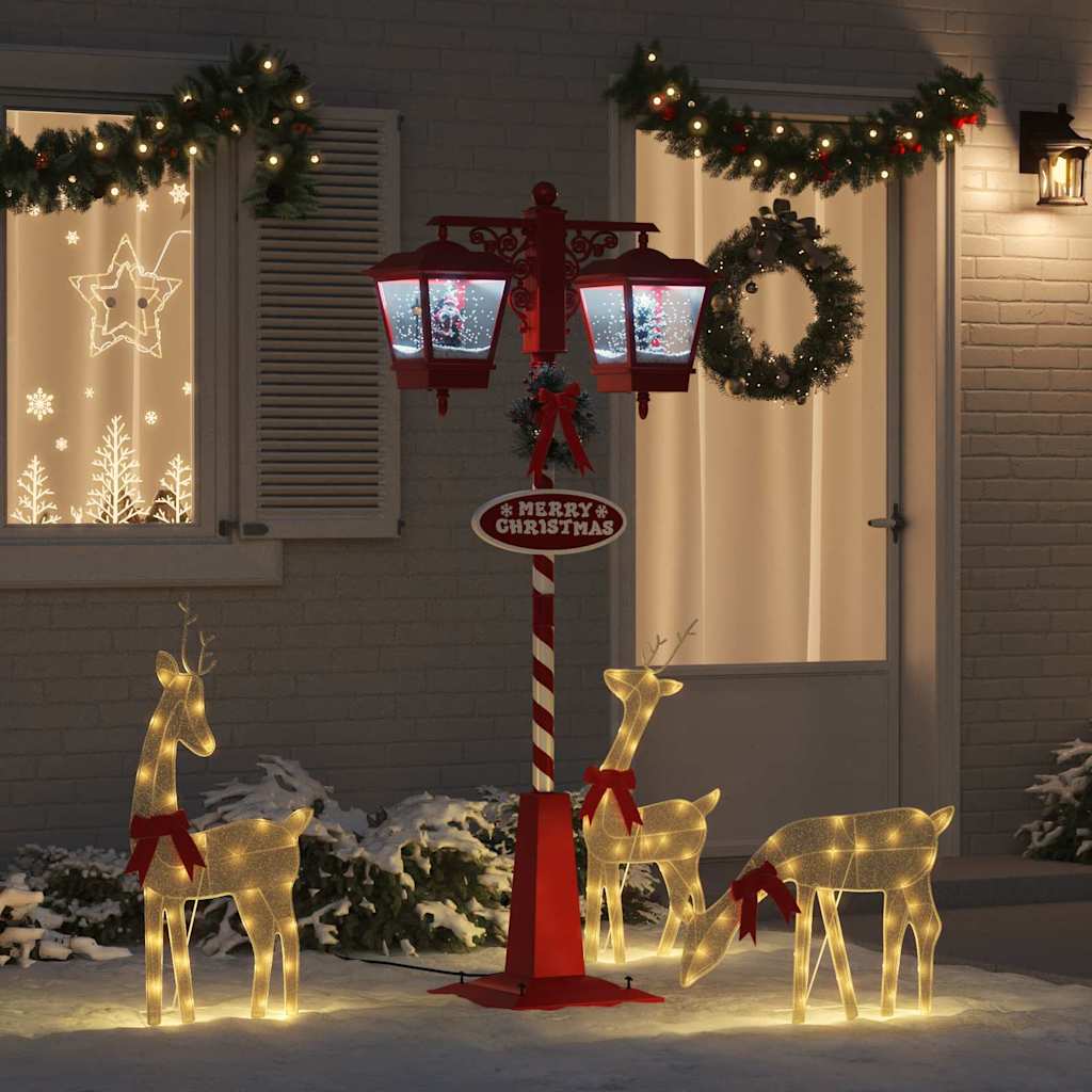 Chirstmas Street Lamp with 2 Lanterns Red 40.5 x 80 x 188 cm