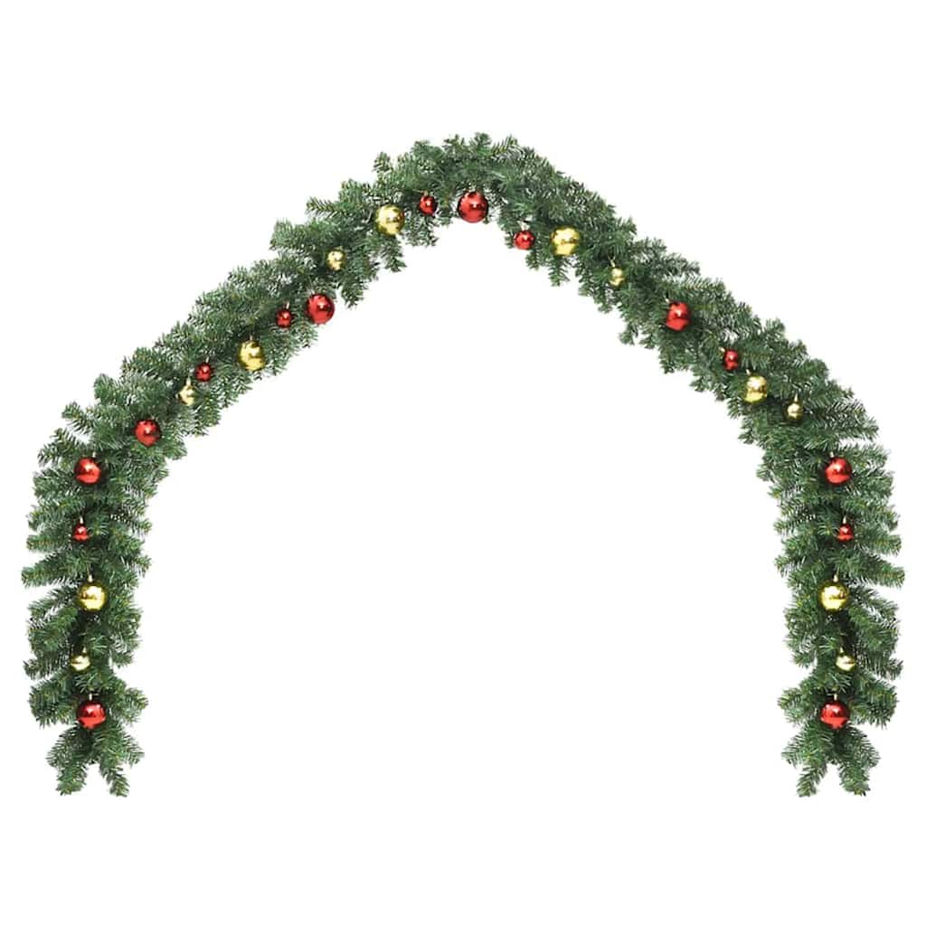 Christmas Garland with 600 LEDs 2 pcs Green PVC