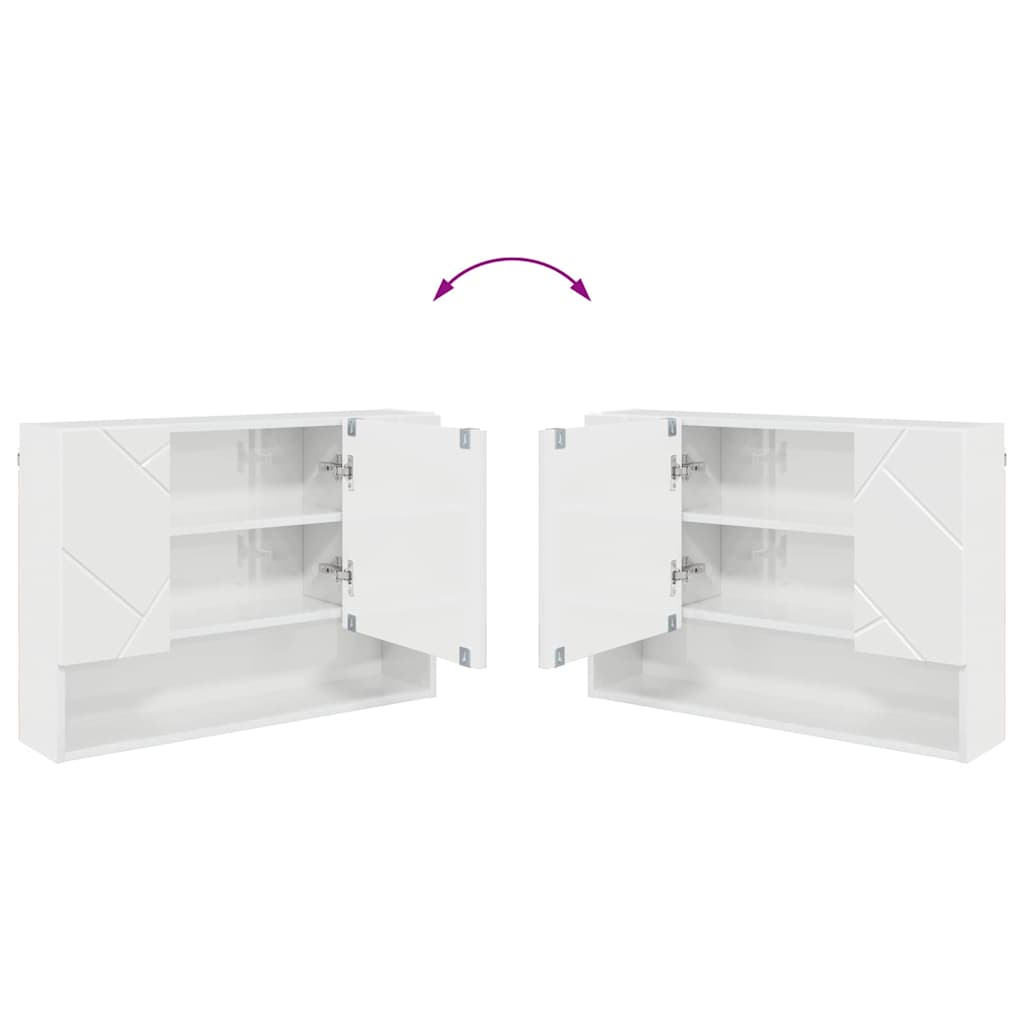 Bathroom Furniture Set 2 pcs High gloss white 76.5 x 35 x 64 cm