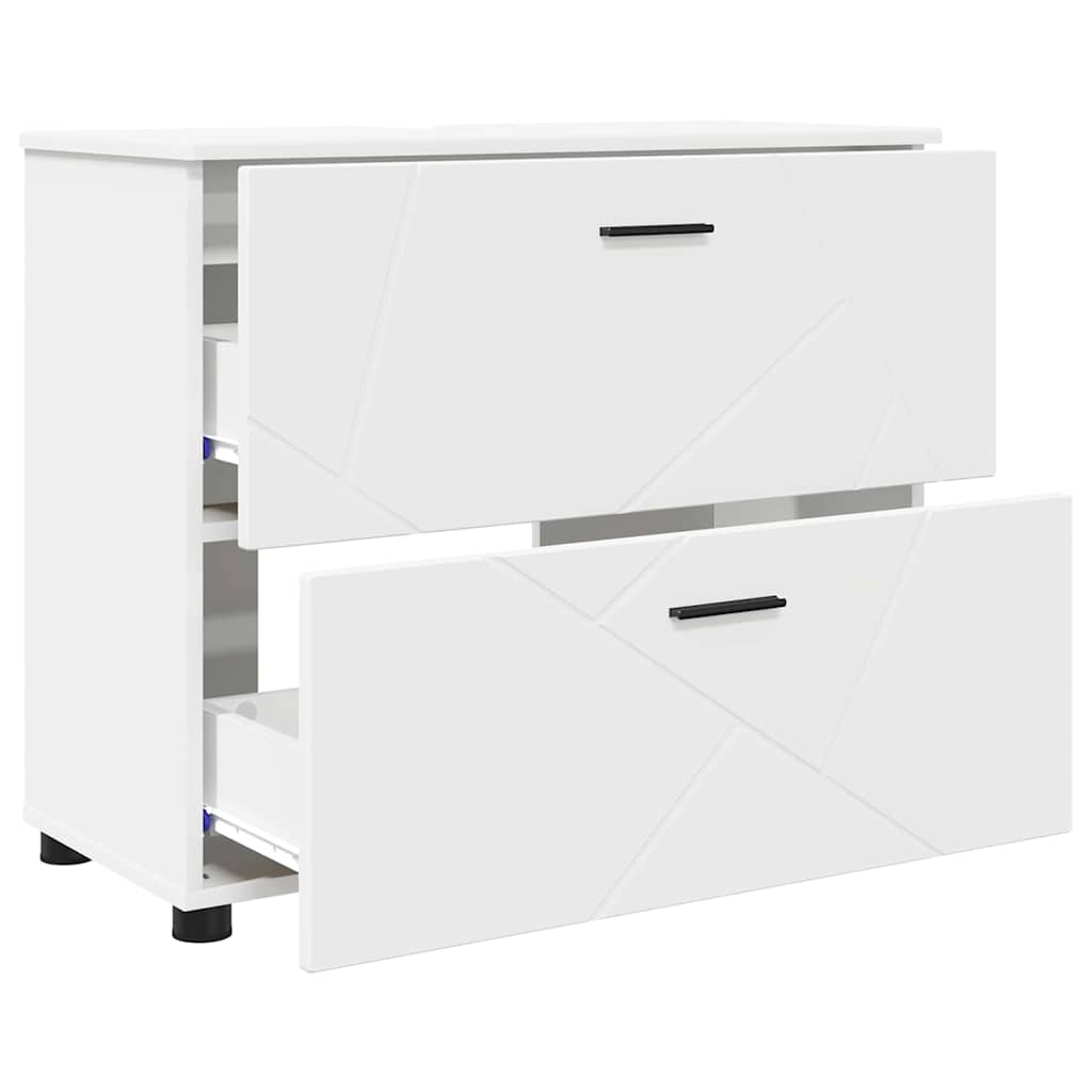 Bathroom Furniture Set with Shelf 3 pcs White 76.5 x 35 x 64 cm