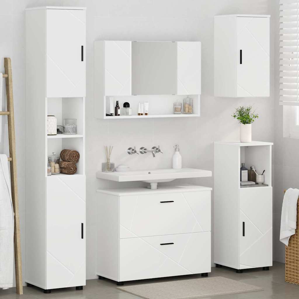 Bathroom Furniture Set with Drawer 5 pcs White 30 x 35 x 192 cm