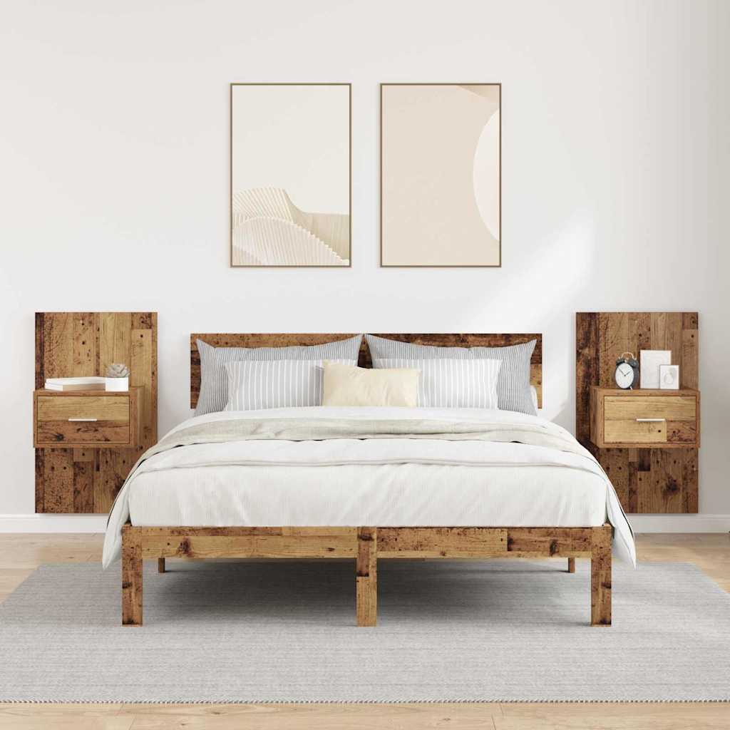 Bed Cabinet 2 pcs Old wood 48.5 x 32.5 x 80 cm Engineered wood