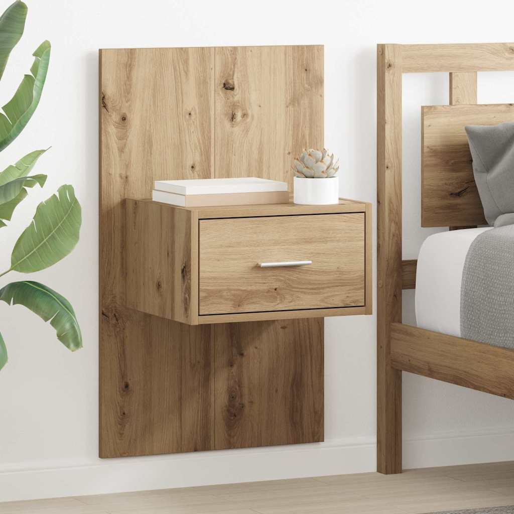 Bed Cabinet with Drawer 2 pcs Artisan oak 48.5 x 32.5 x 80 cm