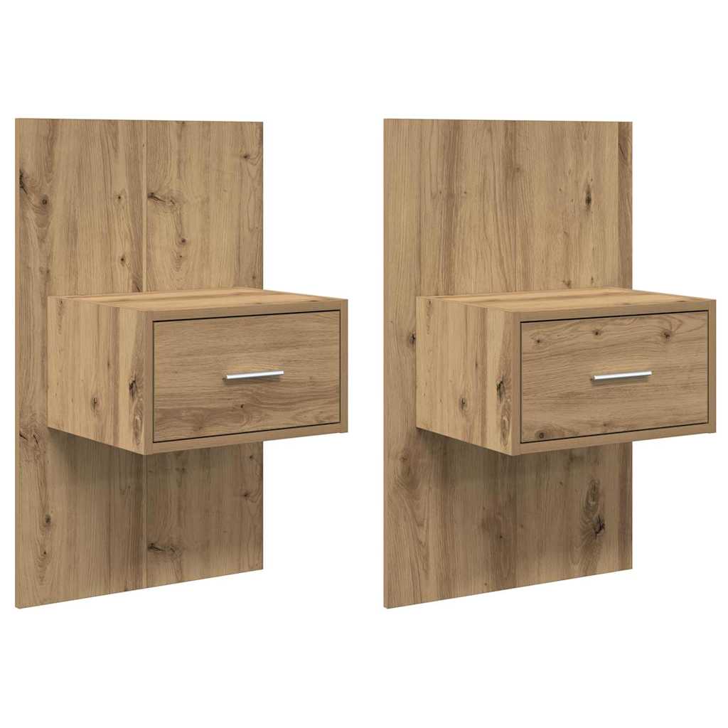 Bed Cabinet with Drawer 2 pcs Artisan oak 48.5 x 32.5 x 80 cm