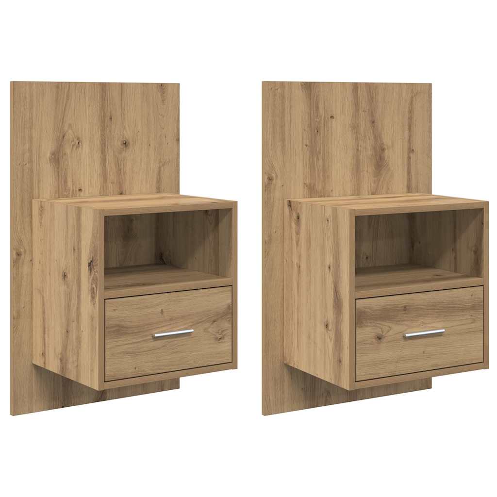 Bed Cabinet with Drawer 2 pcs Artisan oak 48.5 x 32.5 x 80 cm