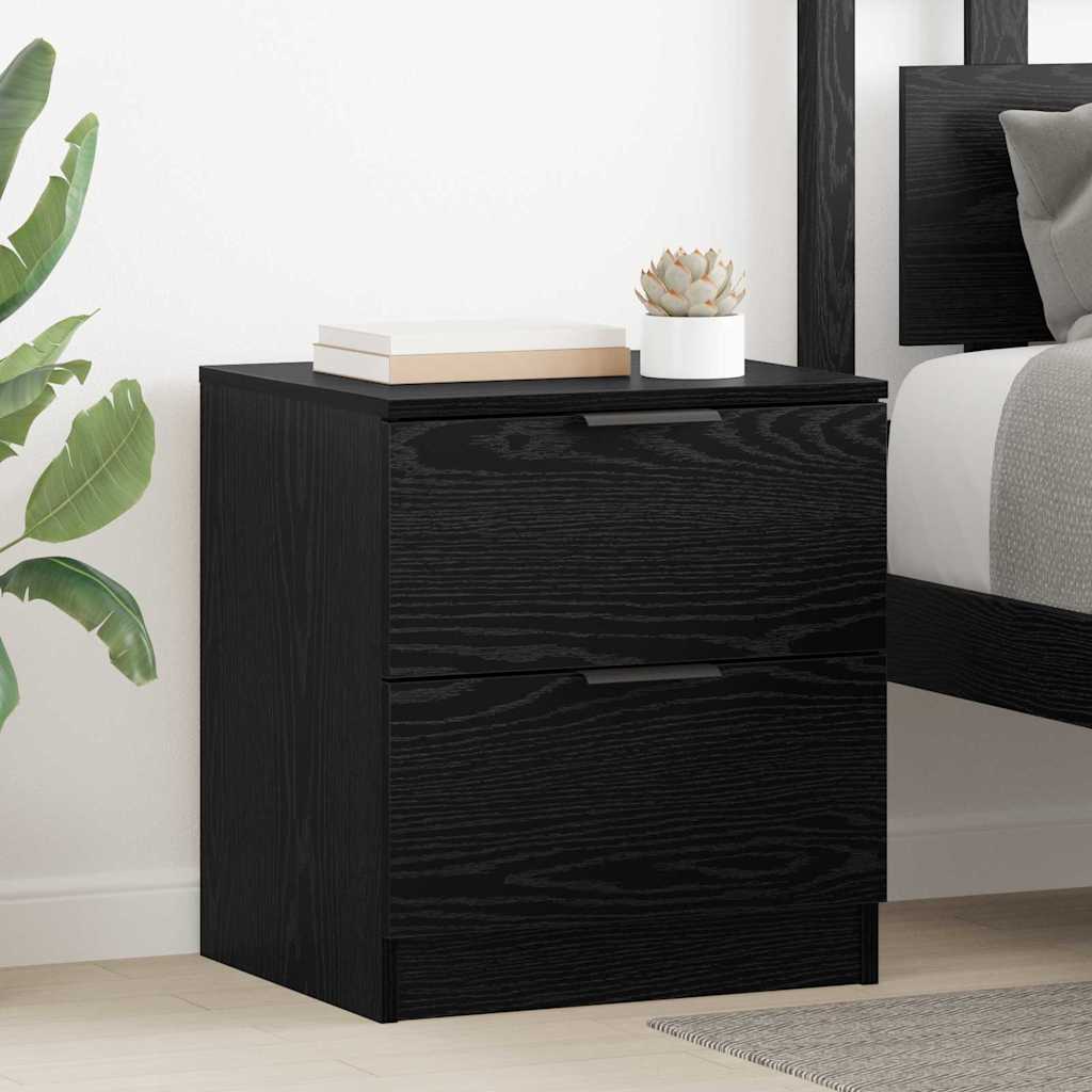 Bedside Cabinet 2 pcs Black oak 45 x 39 x 50 cm Engineered wood