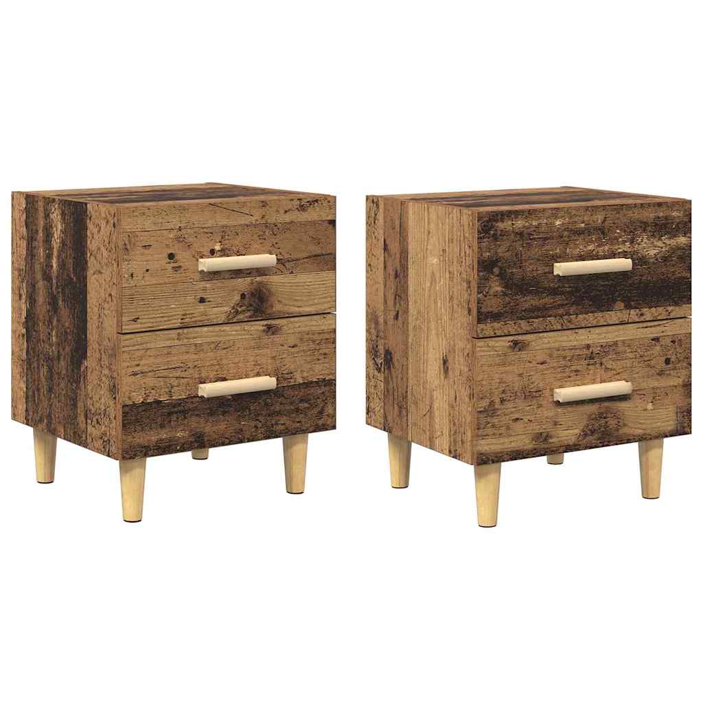 Bed Cabinet 2 pcs Old wood 40 x 35 x 47.5 cm Engineered wood