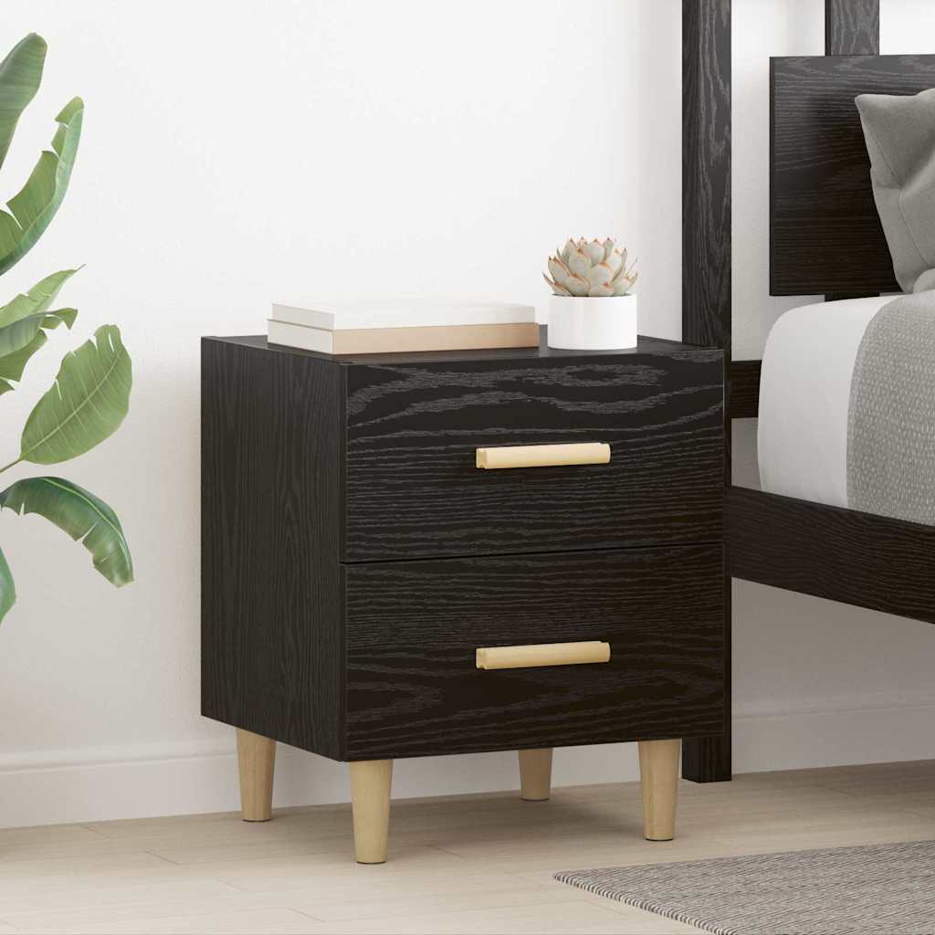 Bed Cabinet 2 pcs Black oak 40 x 35 x 47.5 cm Engineered wood