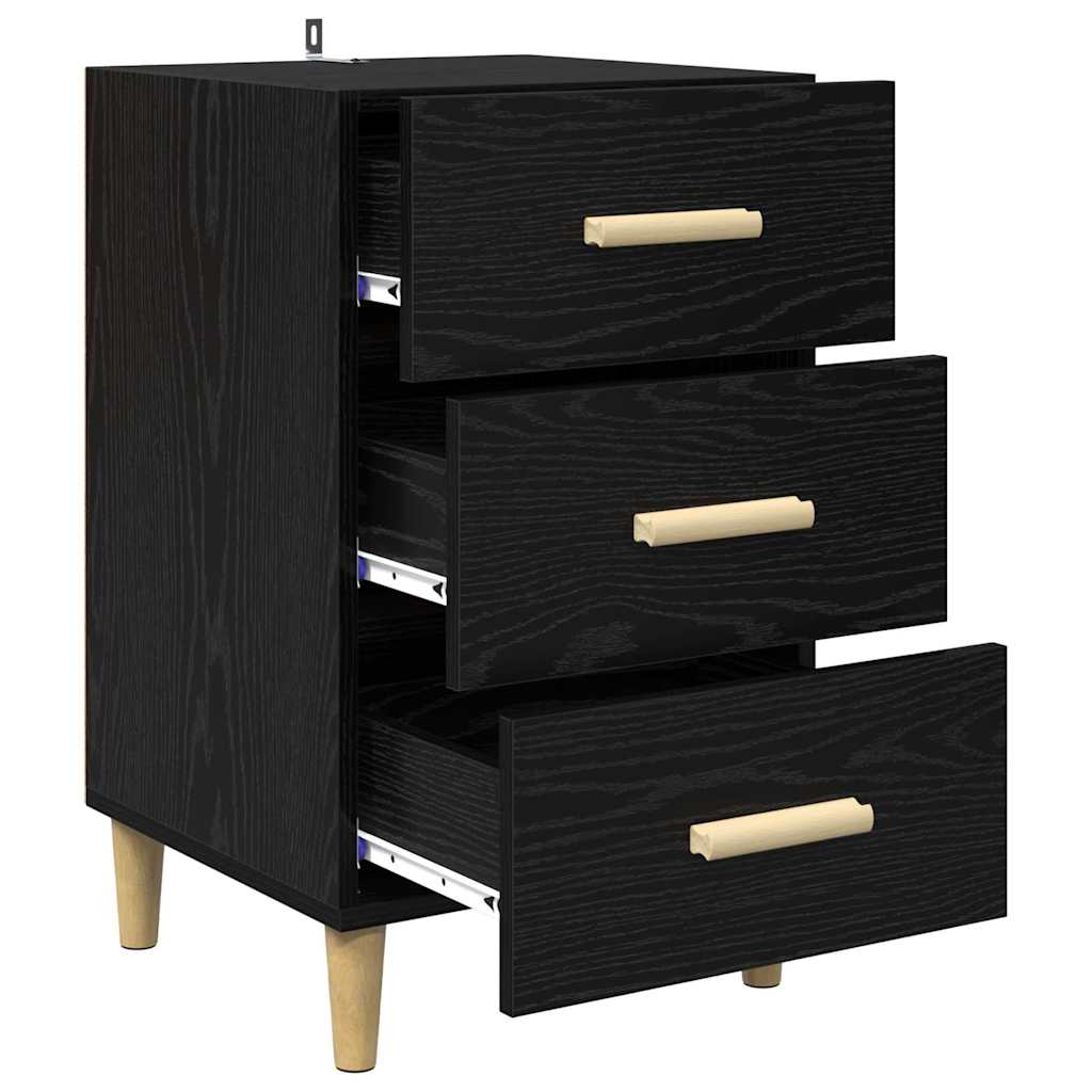 Bedside Cabinet Black oak 40 x 40 x 66 cm Engineered wood