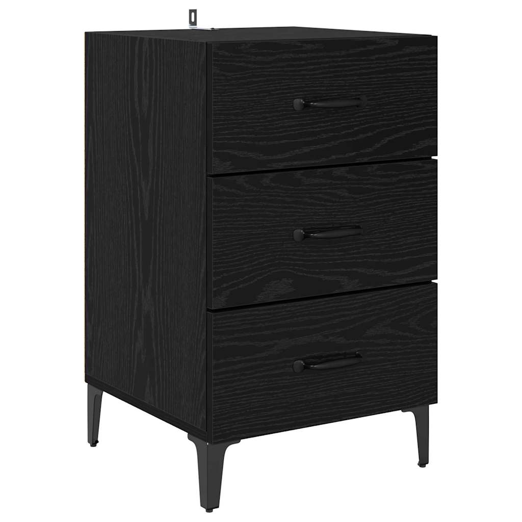 Bedside Cabinet Black oak 40 x 40 x 66 cm Engineered wood