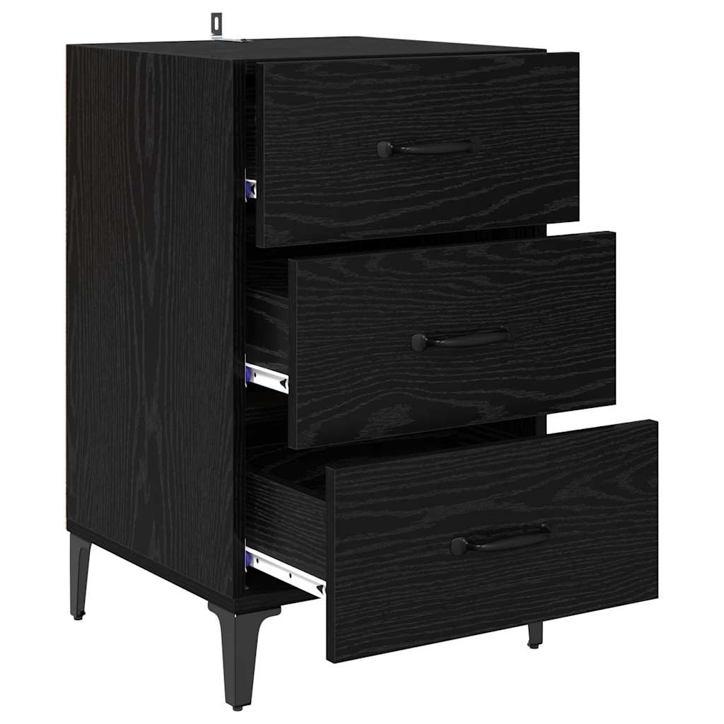Bedside Cabinet Black oak 40 x 40 x 66 cm Engineered wood