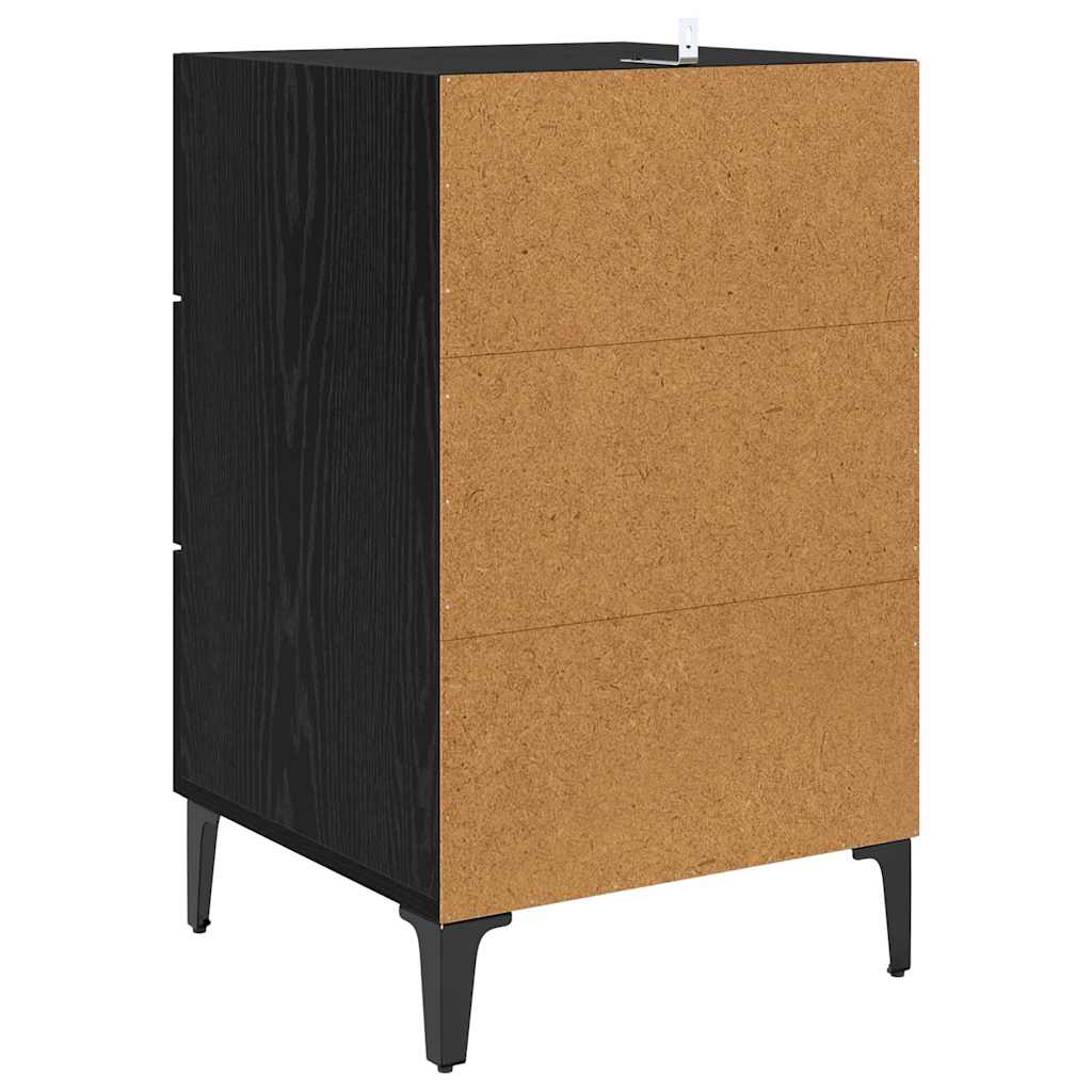 Bedside Cabinet Black oak 40 x 40 x 66 cm Engineered wood
