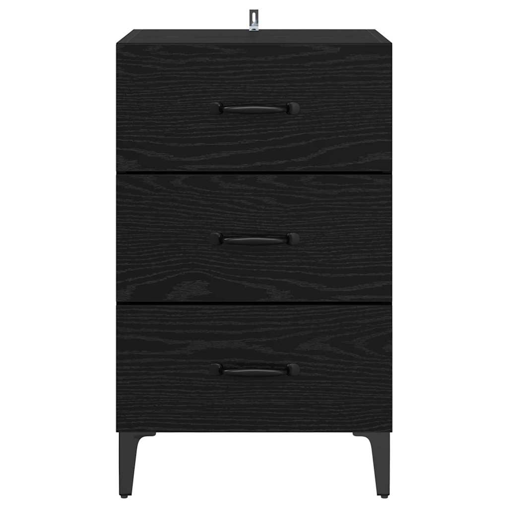 Bedside Cabinet Black oak 40 x 40 x 66 cm Engineered wood