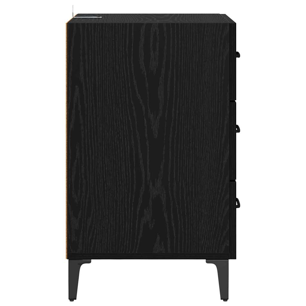 Bedside Cabinet Black oak 40 x 40 x 66 cm Engineered wood