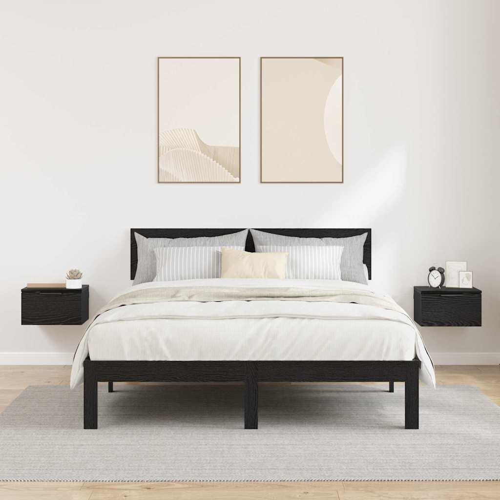 Bedside Cabinet 2 pcs Black oak 34 x 30 x 20 cm Engineered wood