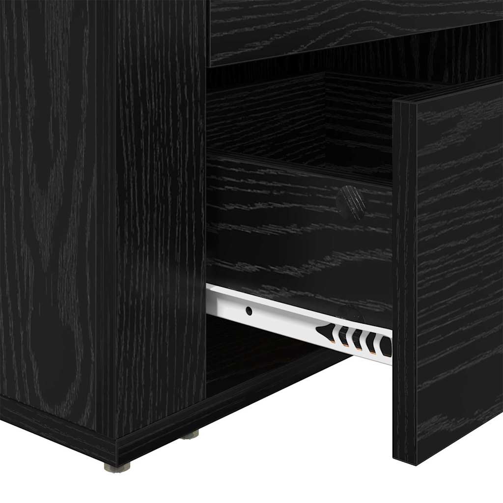 Bedside Cabinet Black oak 50 x 36 x 60 cm Engineered wood