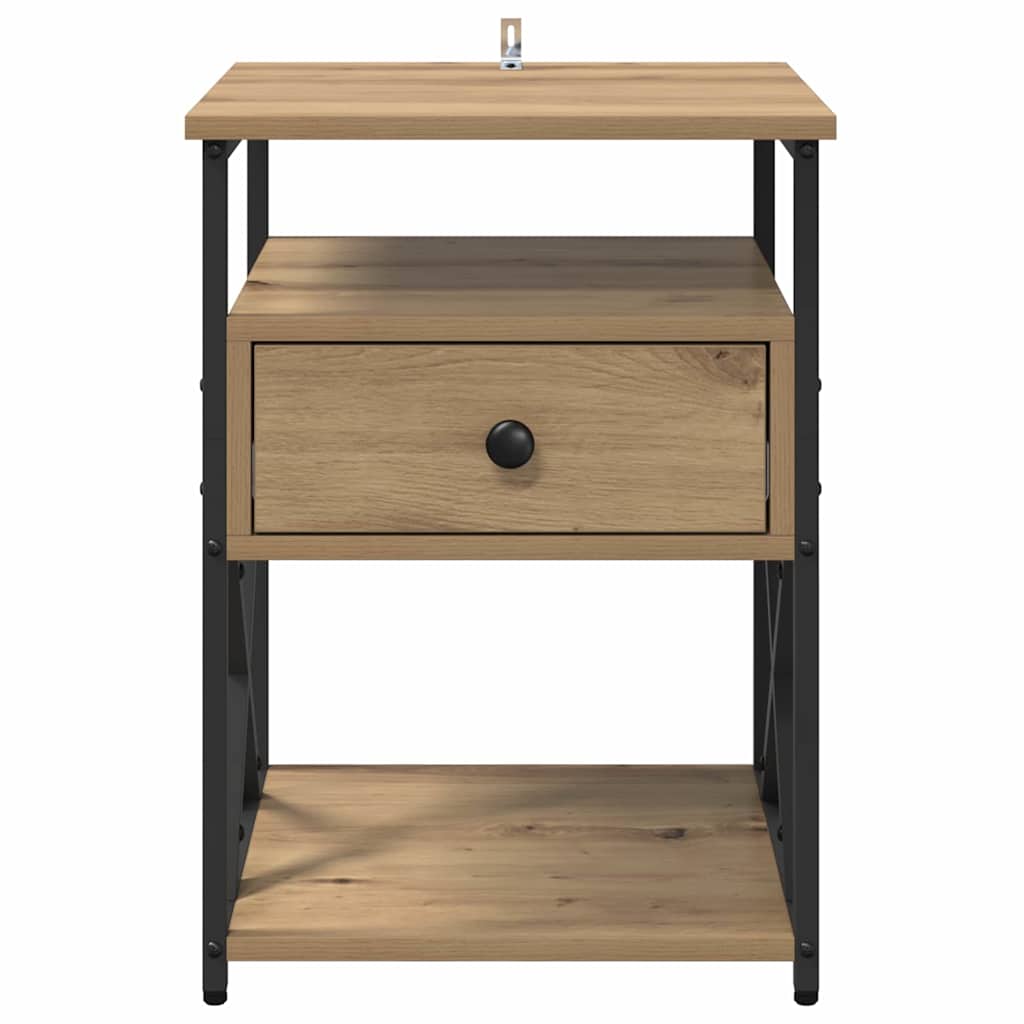 Bedside Cabinet with Drawer 2 pcs Artisan oak 40 x 42 x 55 cm