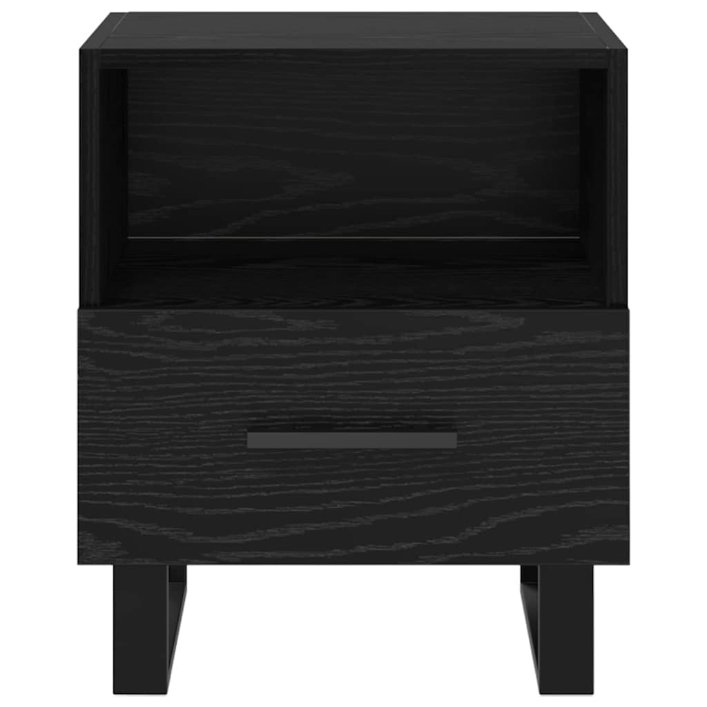 Bedside Cabinet with Drawer 2 pcs Black oak 40 x 35 x 47.5 cm