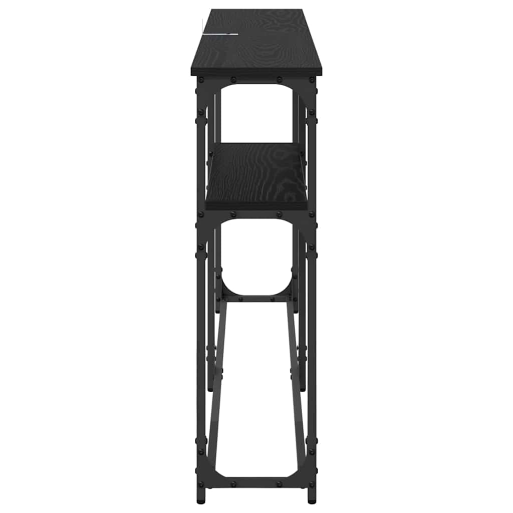 ConsoleTable Black oak 145x22.5x75cm Engineered Wood