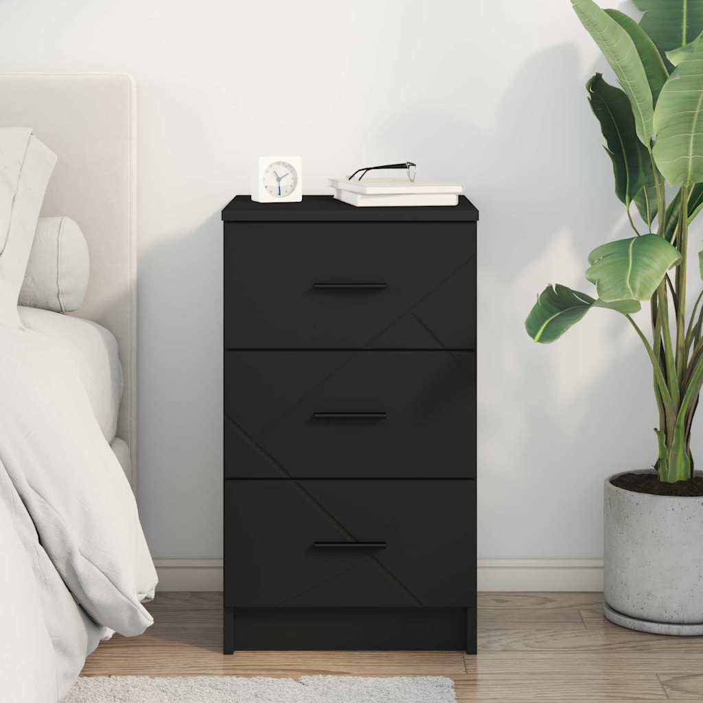 Bedside Cabinet Black 38 x 38 x 66 cm Engineered wood