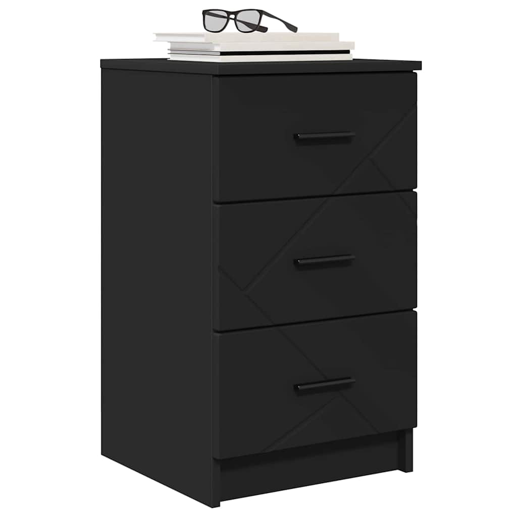 Bedside Cabinet Black 38 x 38 x 66 cm Engineered wood